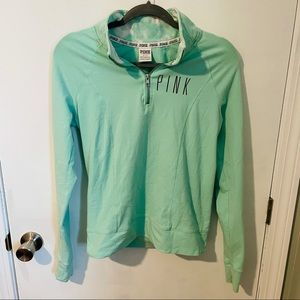 PINK Mint Green Half Zip Small